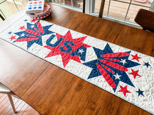 45+ Easy Red, White, and Blue Food Ideas for Memorial Day & July 4th: Inspired by the Thread, White, and Boom! Table Runner Pattern