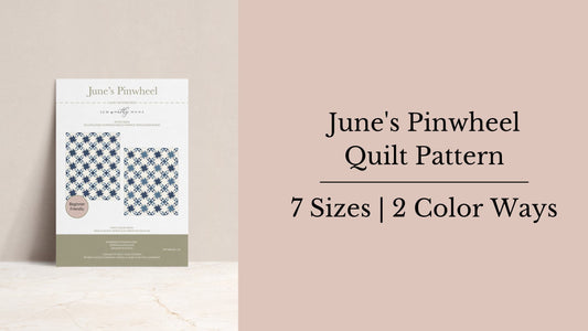 June's Pinwheel Quilt Pattern | 7 Sizes, 2 Color Ways