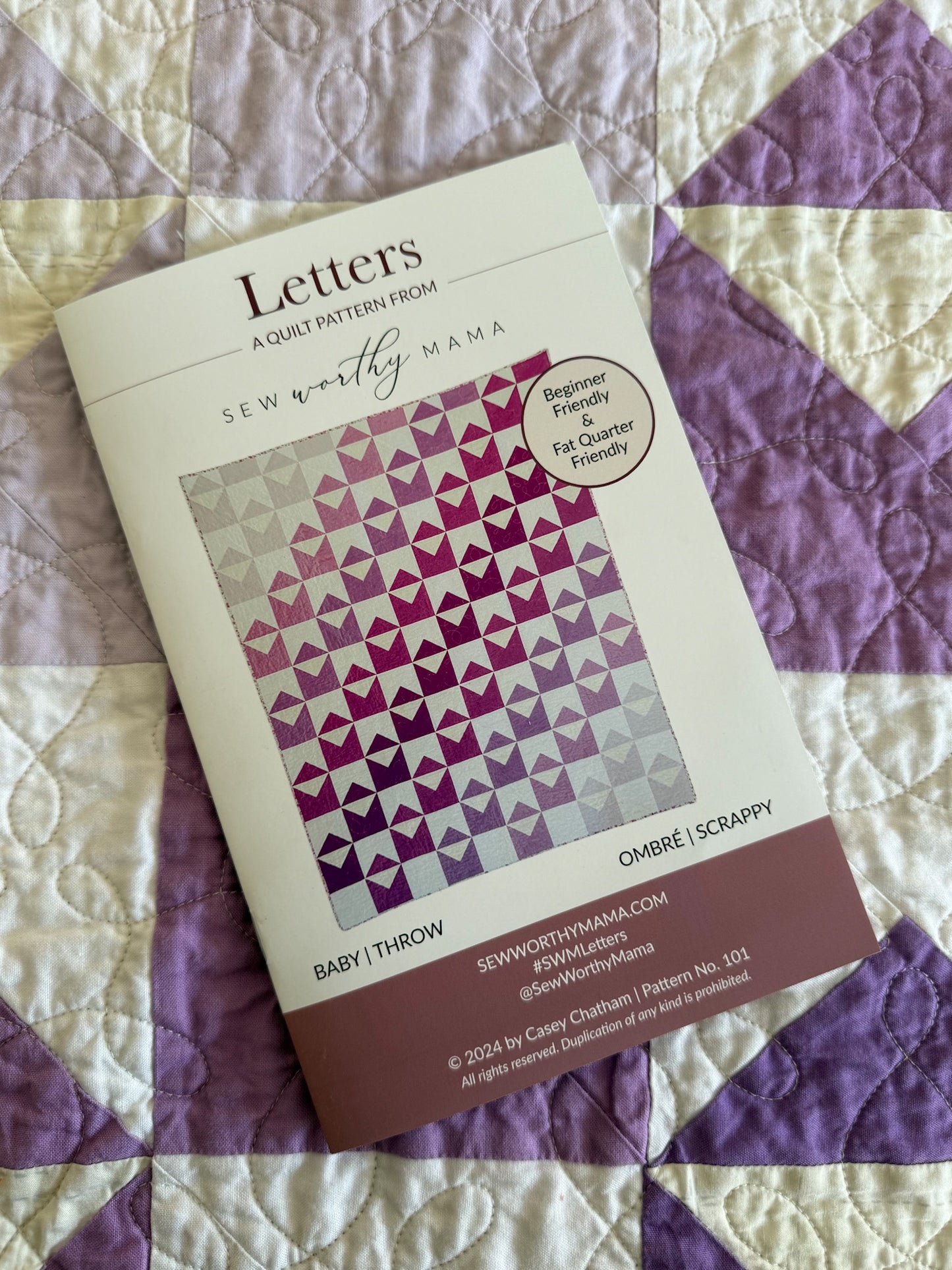 Letters Quilt - PAPER Pattern