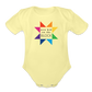 Rainbow New Kid on the Block | Organic Short Sleeve Baby Bodysuit - washed yellow