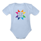 Rainbow New Kid on the Block | Organic Short Sleeve Baby Bodysuit - sky