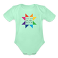Rainbow New Kid on the Block | Organic Short Sleeve Baby Bodysuit - light mint